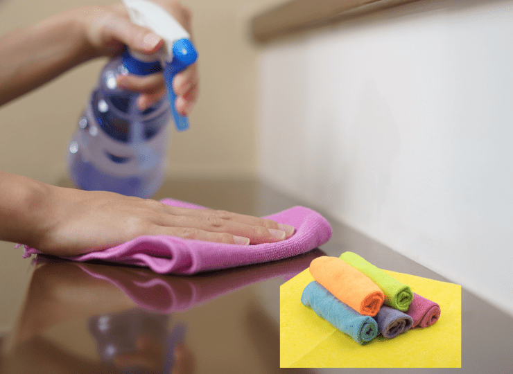 Microfiber cloth is the best material for dusting the house.